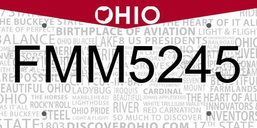 FMM5245 Ohio License Plate