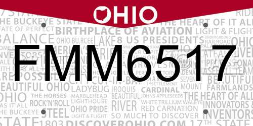FMM6517 Ohio License Plate