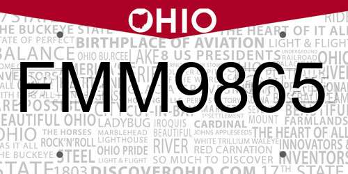 FMM9865 Ohio License Plate
