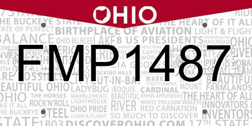 FMP1487 Ohio License Plate