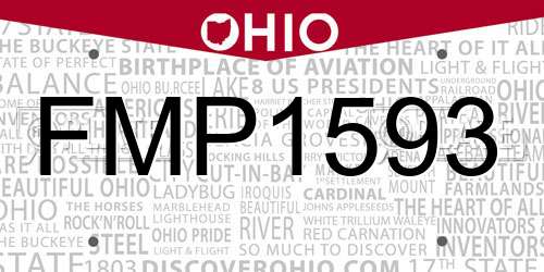 FMP1593 Ohio License Plate