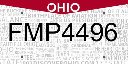 FMP4496 Ohio License Plate