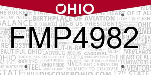 FMP4982 Ohio License Plate