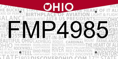 FMP4985 Ohio License Plate