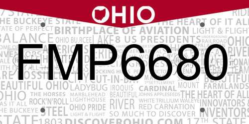 FMP6680 Ohio License Plate
