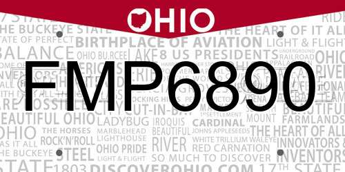 FMP6890 Ohio License Plate