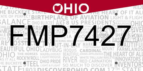 FMP7427 Ohio License Plate