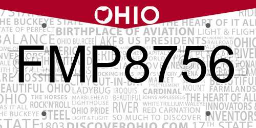 FMP8756 Ohio License Plate
