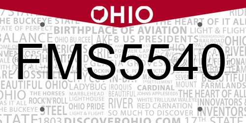 FMS5540 Ohio License Plate