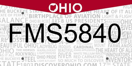 FMS5840 Ohio License Plate