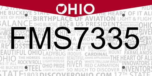 FMS7335 Ohio License Plate
