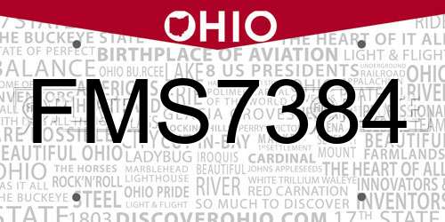 FMS7384 Ohio License Plate