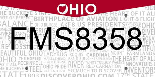 FMS8358 Ohio License Plate