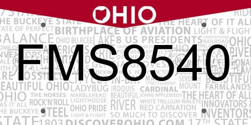 FMS8540 Ohio License Plate