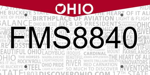 FMS8840 Ohio License Plate