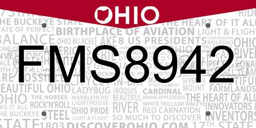 FMS8942 Ohio License Plate