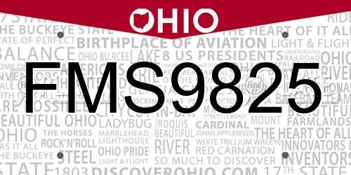 FMS9825 Ohio License Plate