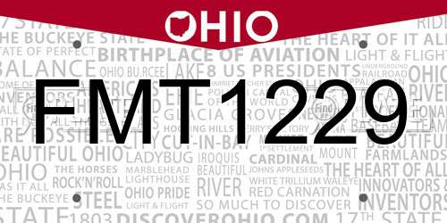 FMT1229 Ohio License Plate