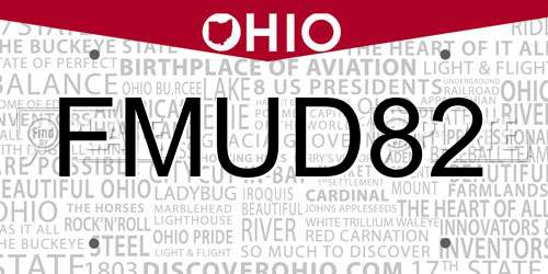 FMUD82 Ohio License Plate