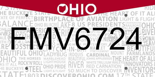 FMV6724 Ohio License Plate