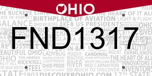 FND1317 Ohio License Plate