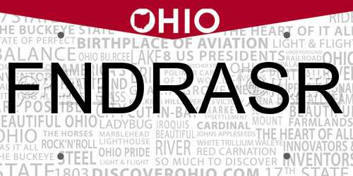 FNDRASR Ohio License Plate