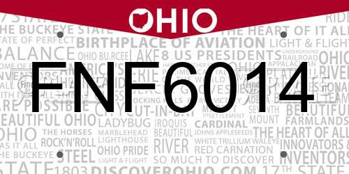 FNF6014 Ohio License Plate