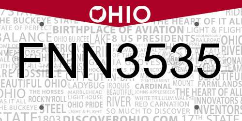 FNN3535 Ohio License Plate