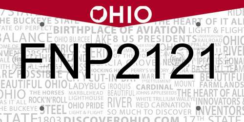 FNP2121 Ohio License Plate
