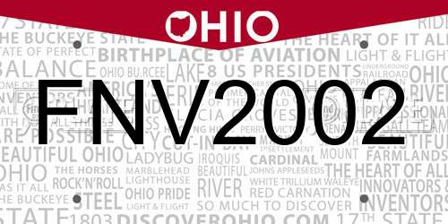 FNV2002 Ohio License Plate