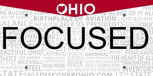 FOCUSED Ohio License Plate