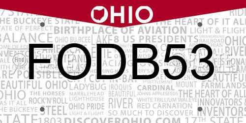 FODB53 Ohio License Plate