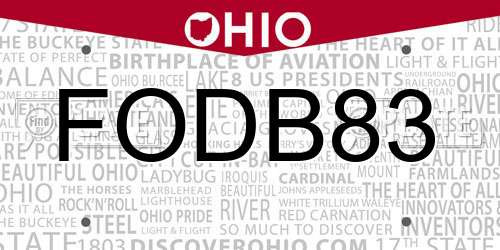 FODB83 Ohio License Plate
