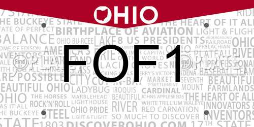 FOF1 Ohio License Plate