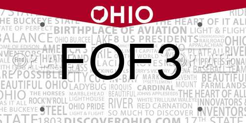 FOF3 Ohio License Plate