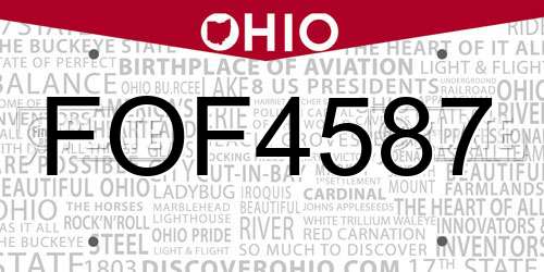 FOF4587 Ohio License Plate