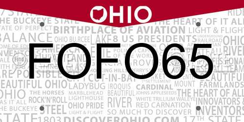 FOFO65 Ohio License Plate