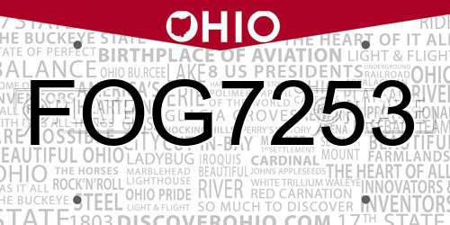 FOG7253 Ohio License Plate
