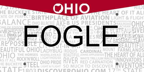 FOGLE Ohio License Plate