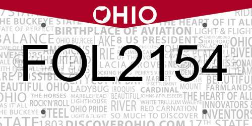 FOL2154 Ohio License Plate
