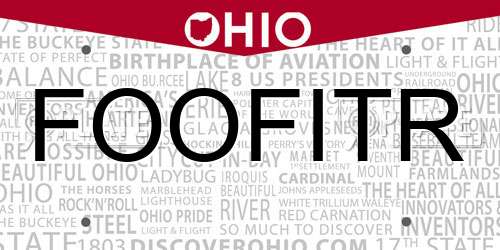 FOOFITR Ohio License Plate