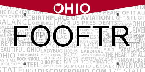 FOOFTR Ohio License Plate