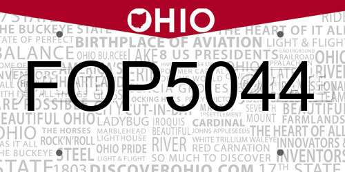 FOP5044 Ohio License Plate