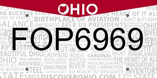 FOP6969 Ohio License Plate