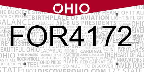 FOR4172 Ohio License Plate