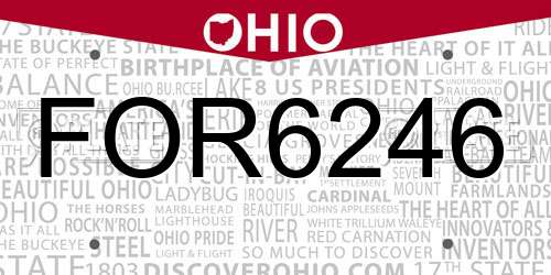 FOR6246 Ohio License Plate