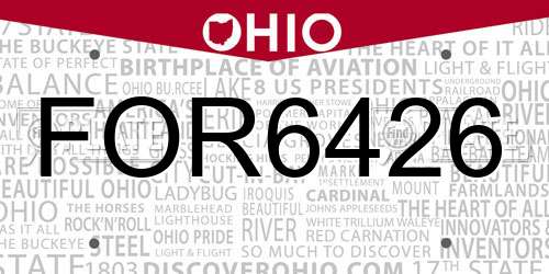 FOR6426 Ohio License Plate