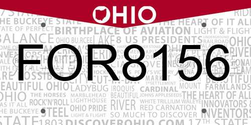 FOR8156 Ohio License Plate
