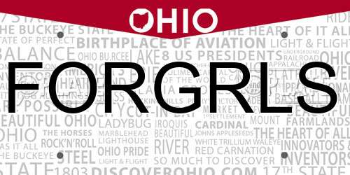 FORGRLS Ohio License Plate