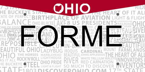 FORME Ohio License Plate